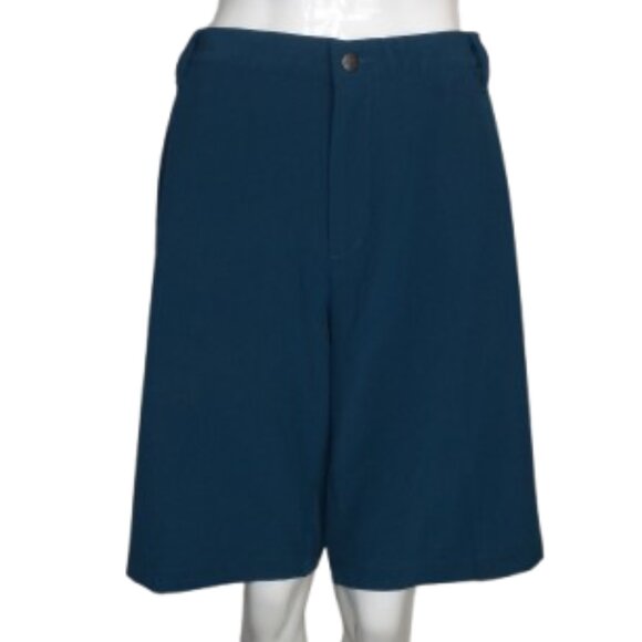 ADIDAS Shorts, 40, Dark Teal, Stretchy, Bermuda, Zipper, 4 Pockets, Blue Green - Picture 1 of 9